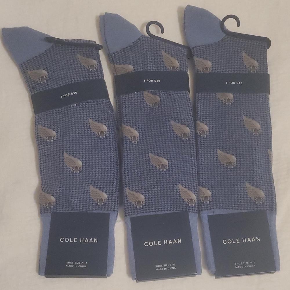 COLE HAAN SOCKS   3 FOR $30 NWT,  SIZE: SHOE SIZE  7-12
